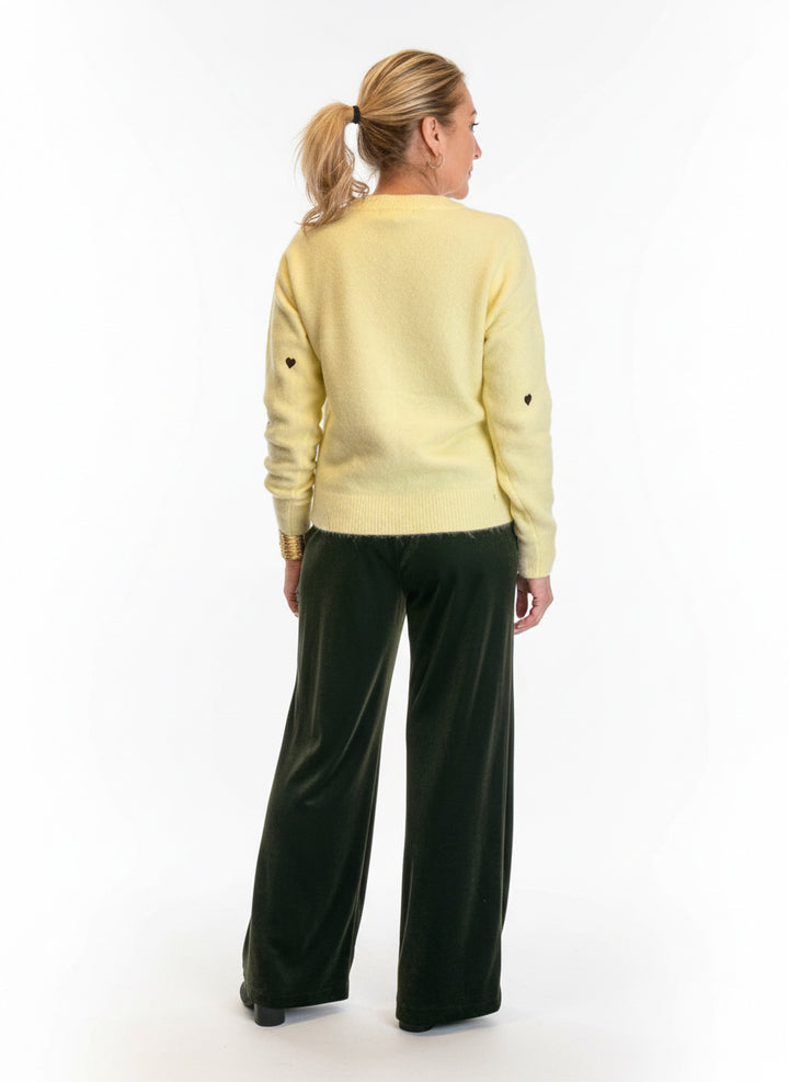 Pantaloni palazzo velluto liscio marrone