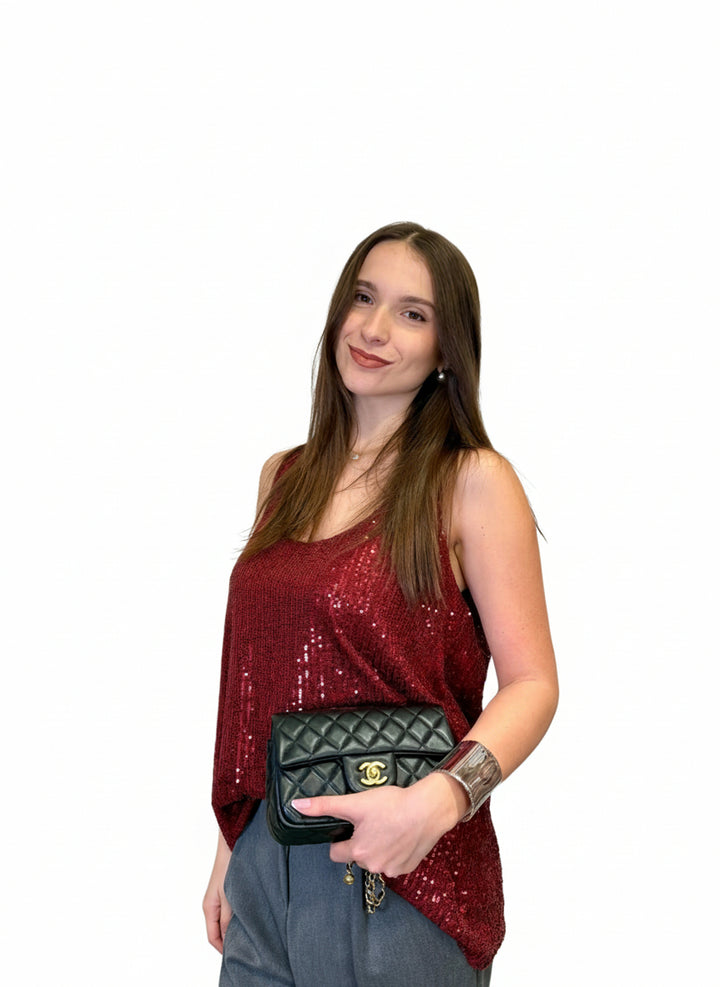 Canotta in paillettes over