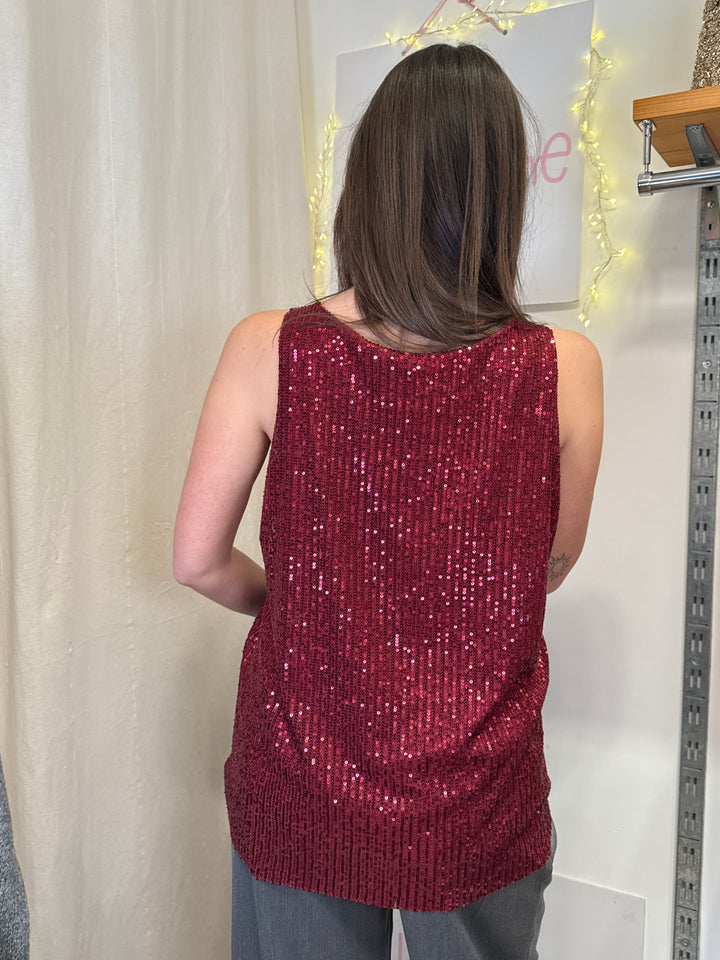 Canotta in paillettes over