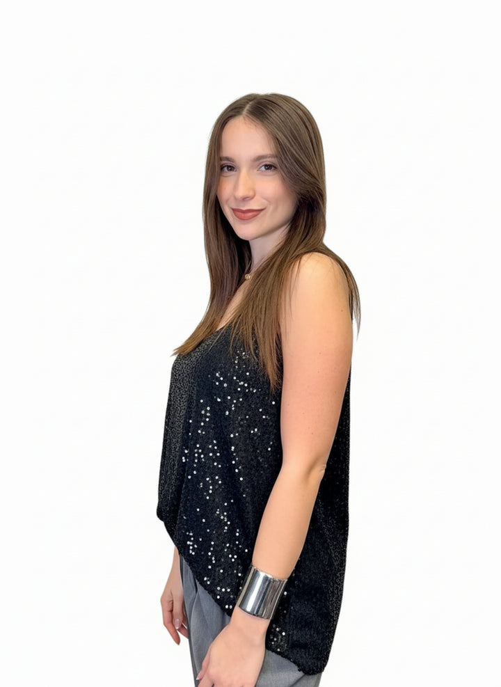 Canotta in paillettes over