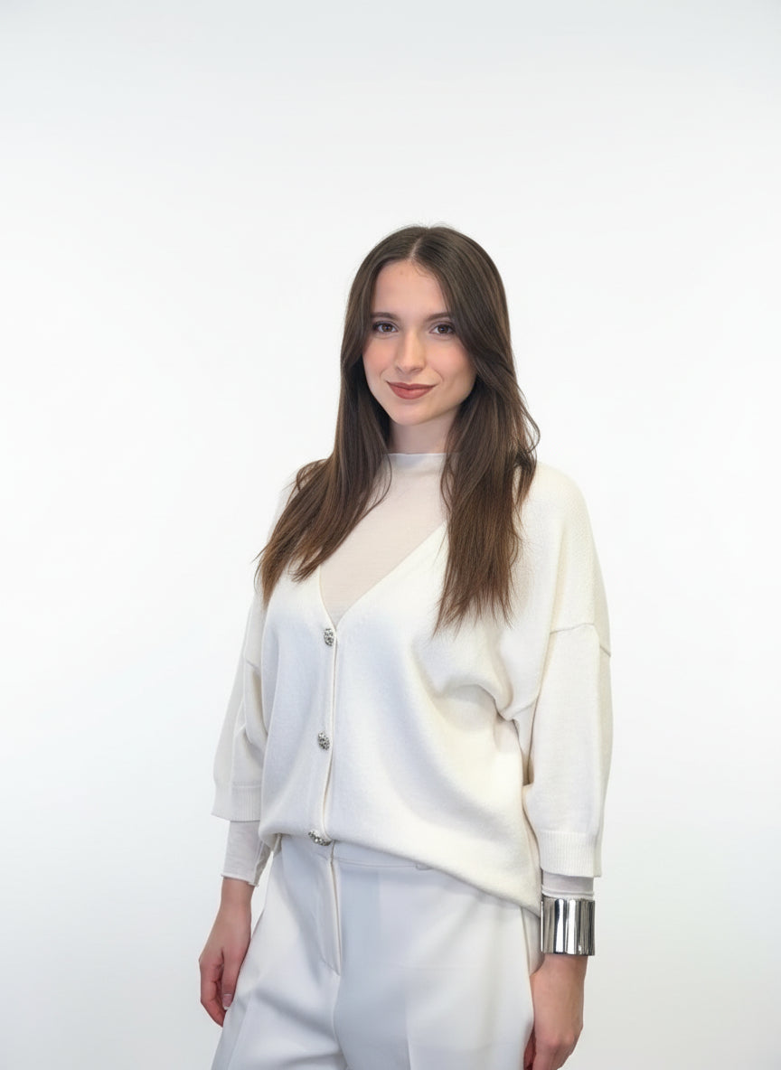 Cardigan bottoni gioiello 88331