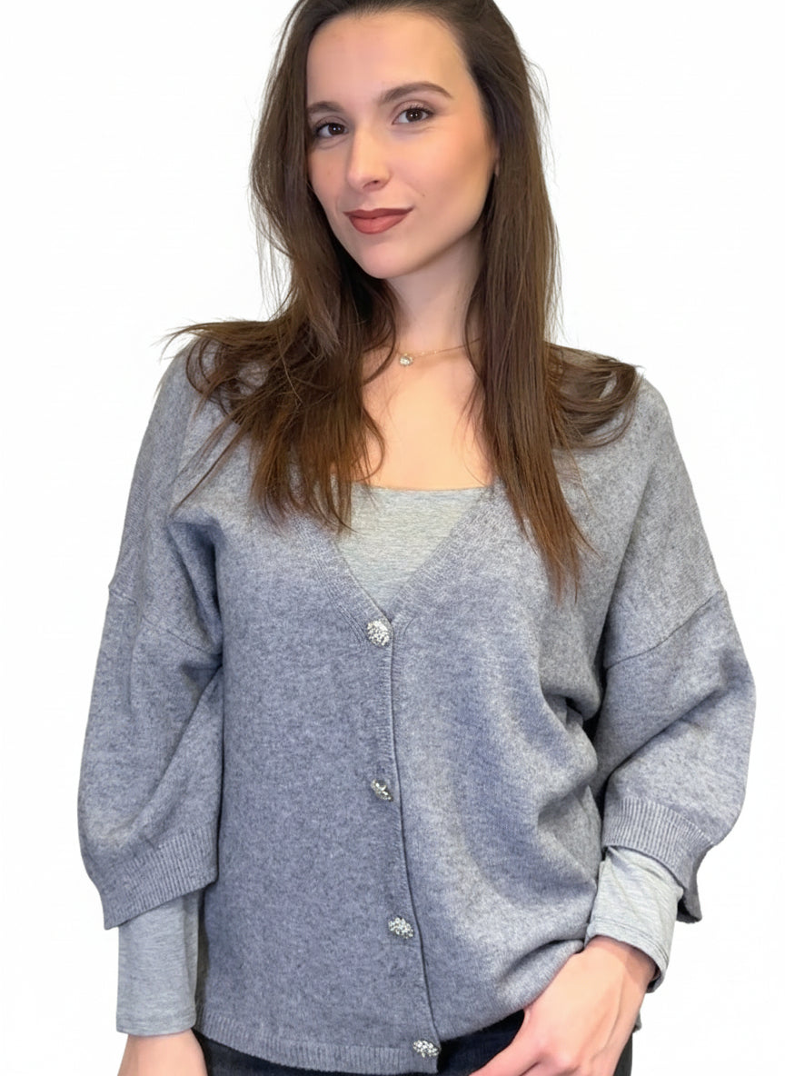 Cardigan bottoni gioiello 88331
