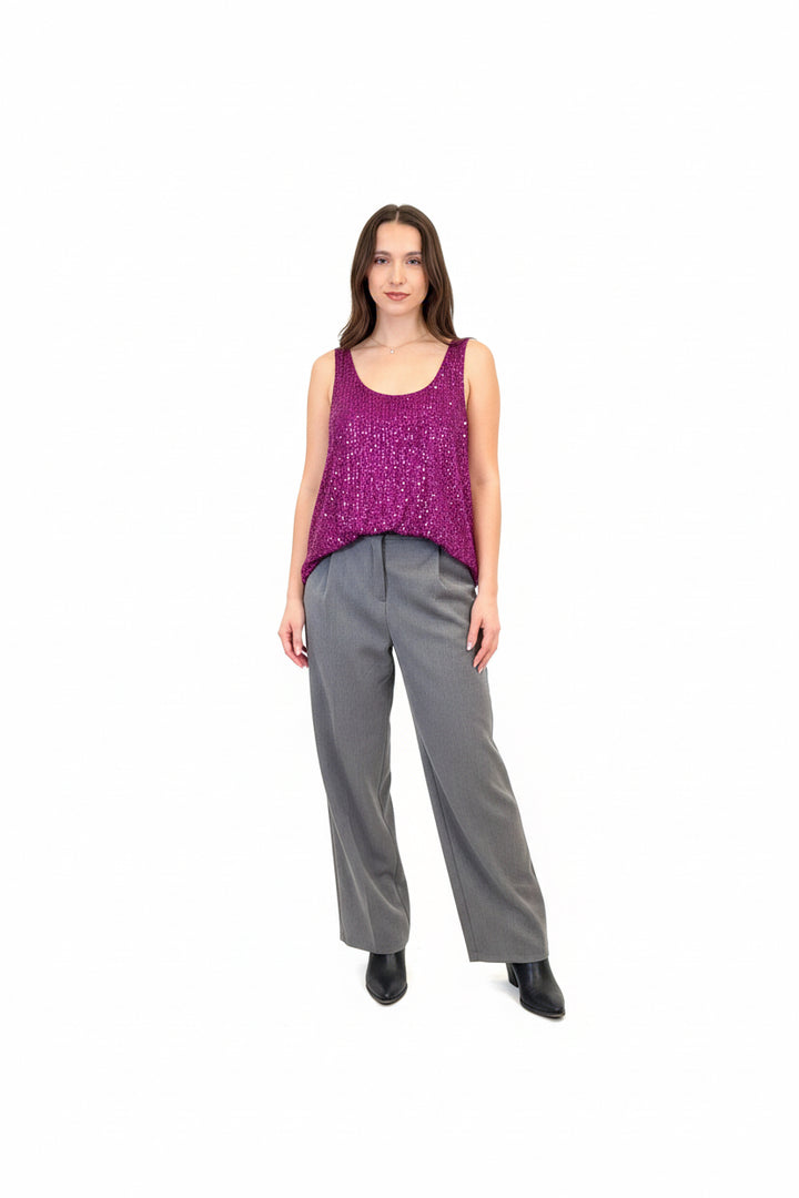 Canotta in paillettes over