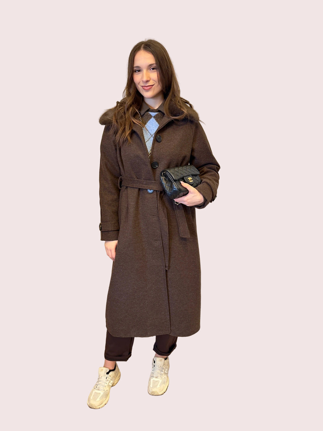 Cappotto moka eco Fur cod 9711902