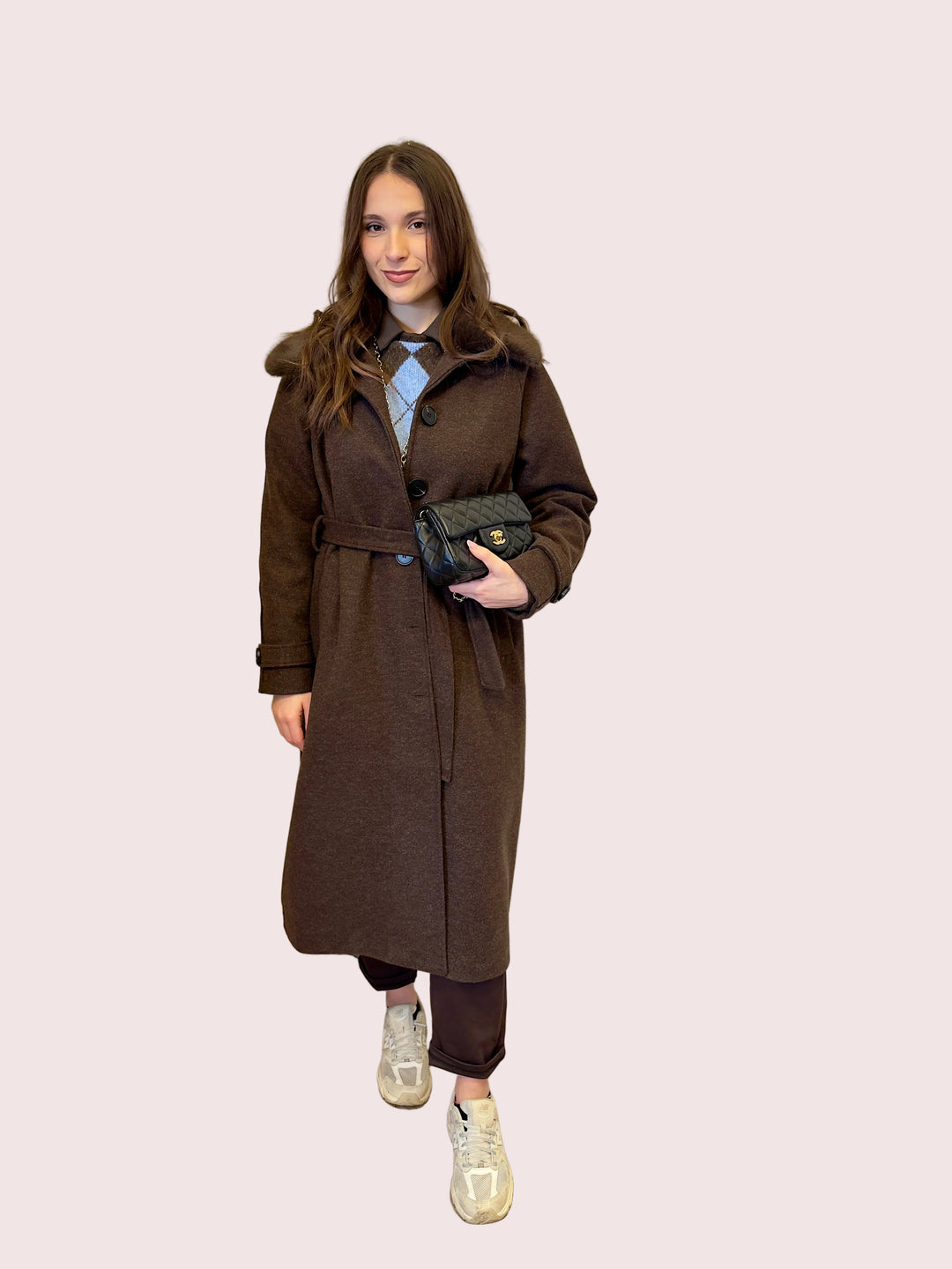 Cappotto moka eco Fur cod 9711902