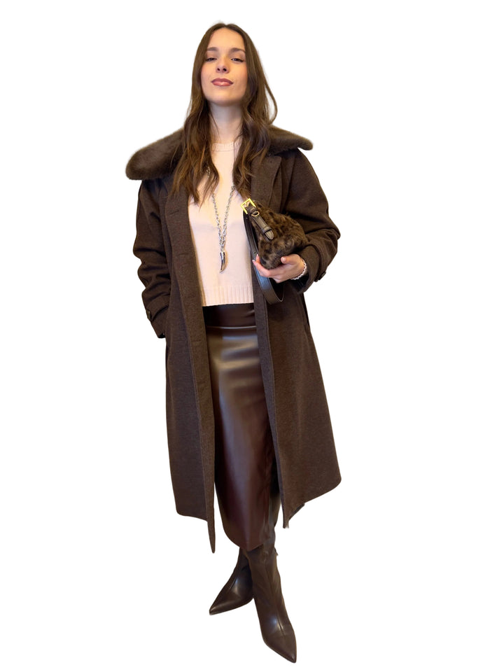 Cappotto moka eco Fur cod 9711902