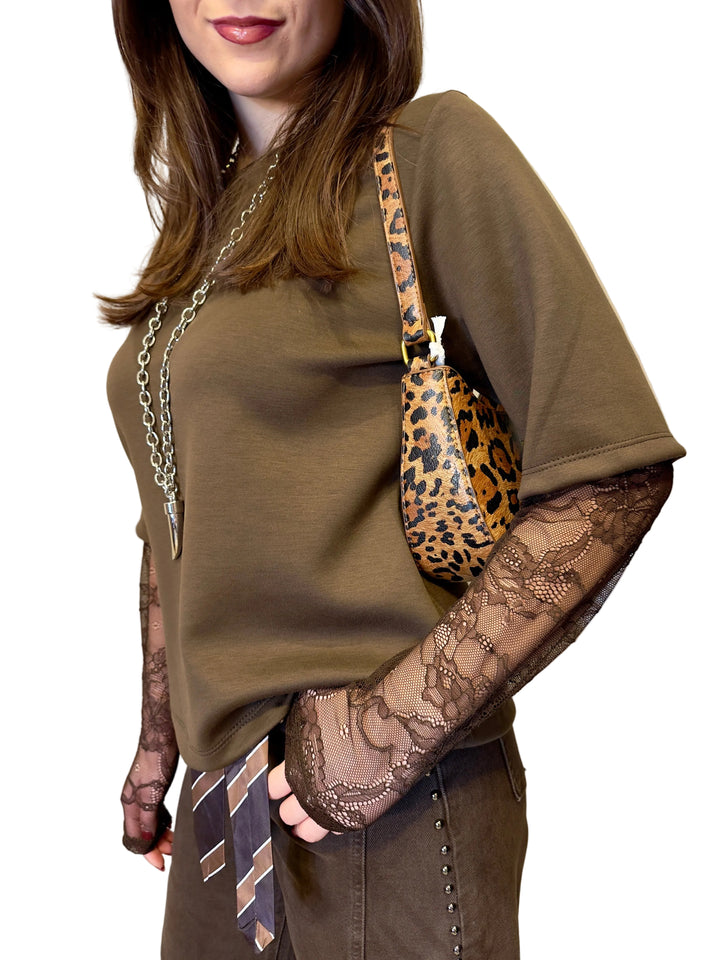 T-shirt manica in pizzo 937210750