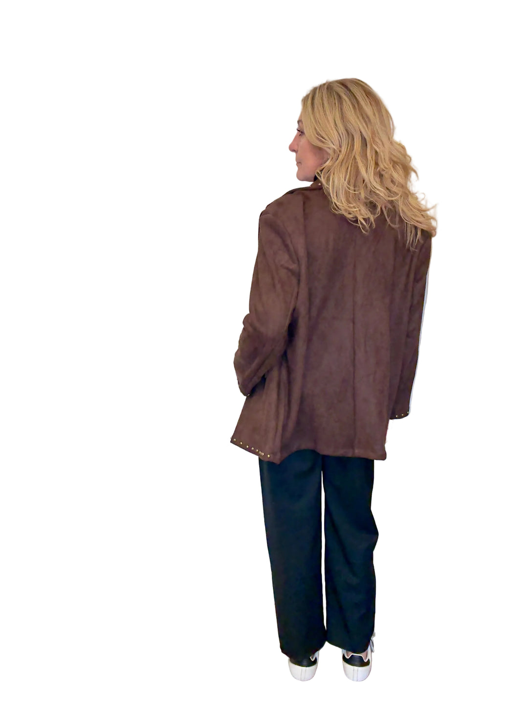 Giacca ecocamoscio borchie