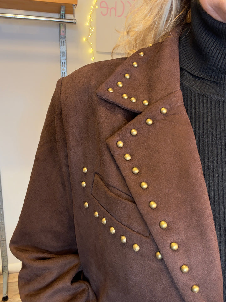 Giacca ecocamoscio borchie