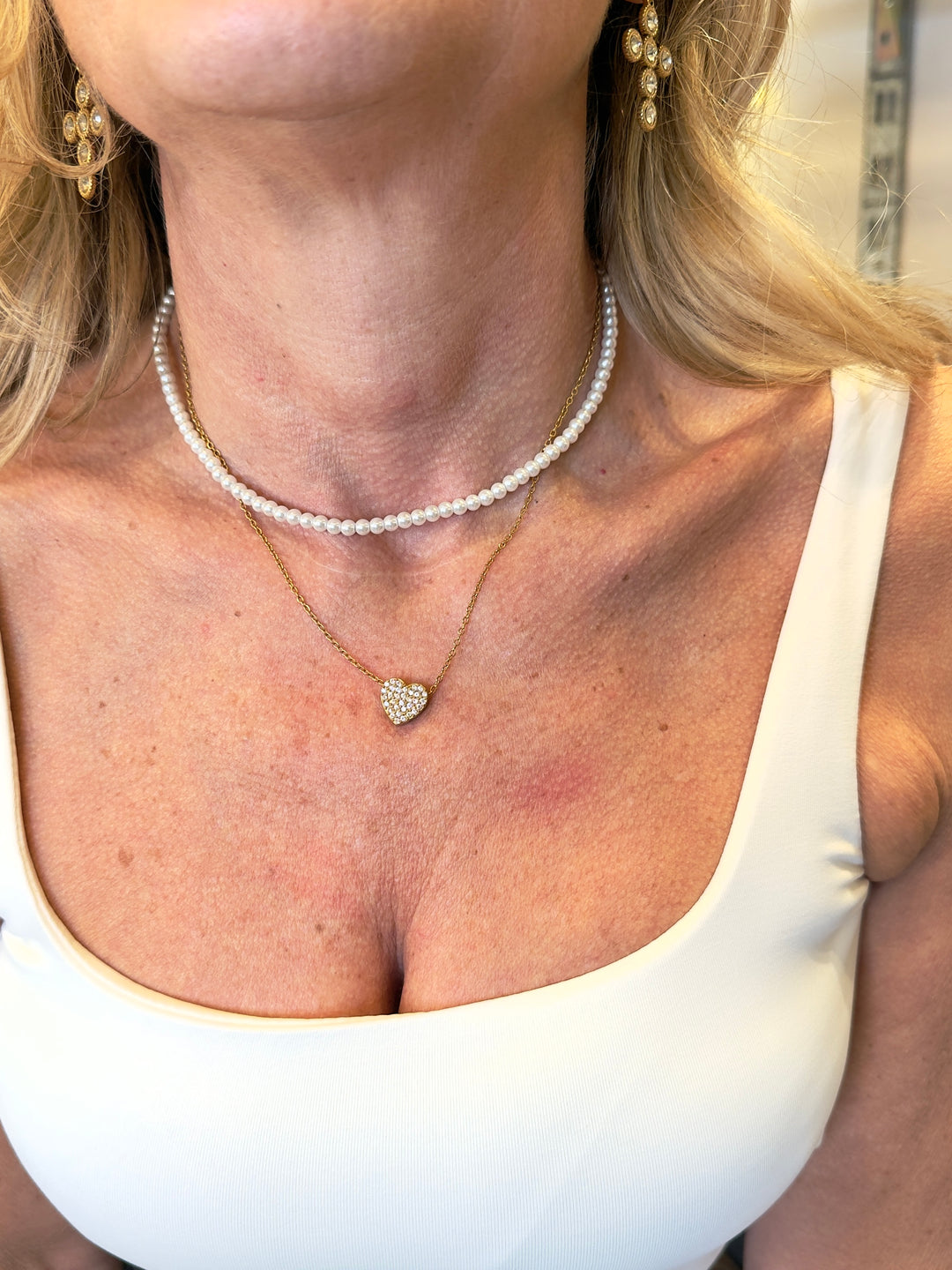 Girocollo cuore strass