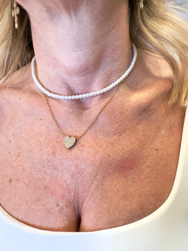 Girocollo cuore strass