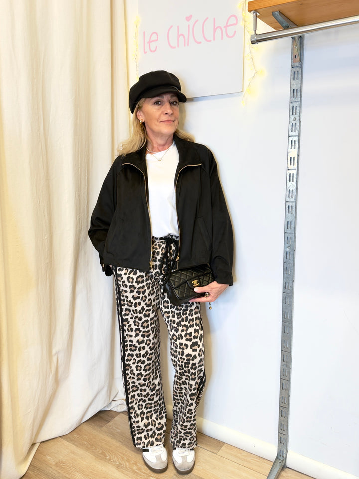 Pantaloni animalier banda laterale