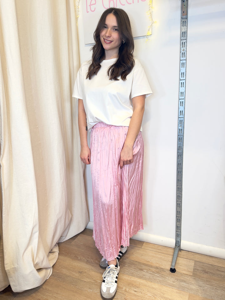 Gonna in raso plissè crumpled cod. 28187