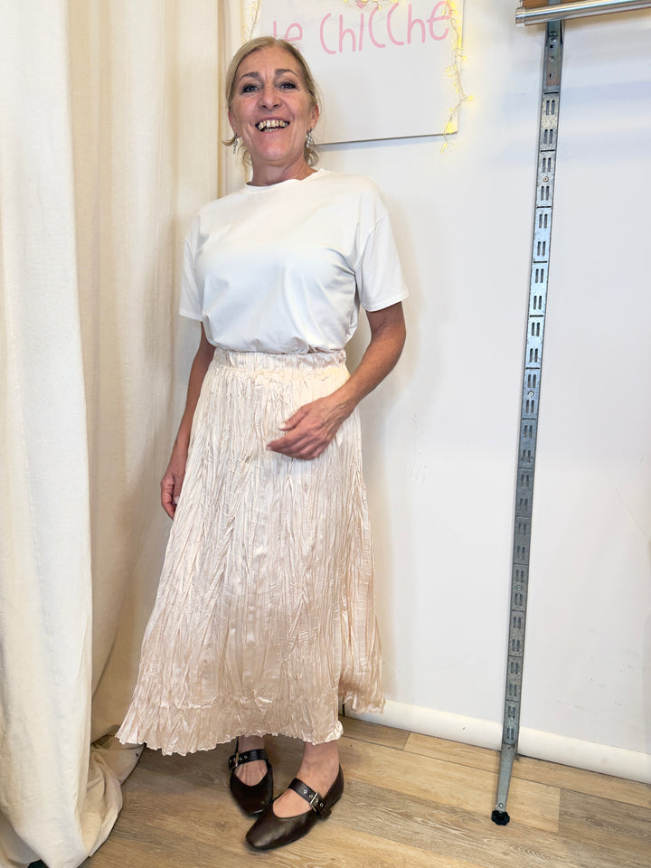 Gonna in raso plissè crumpled cod. 28187