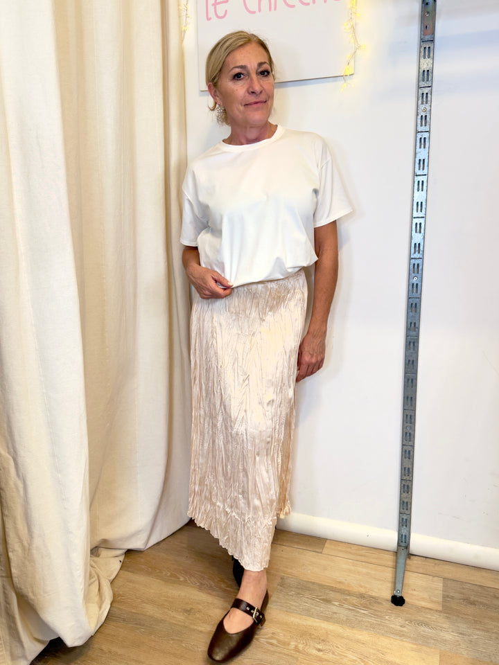 Gonna in raso plissè crumpled cod. 28187