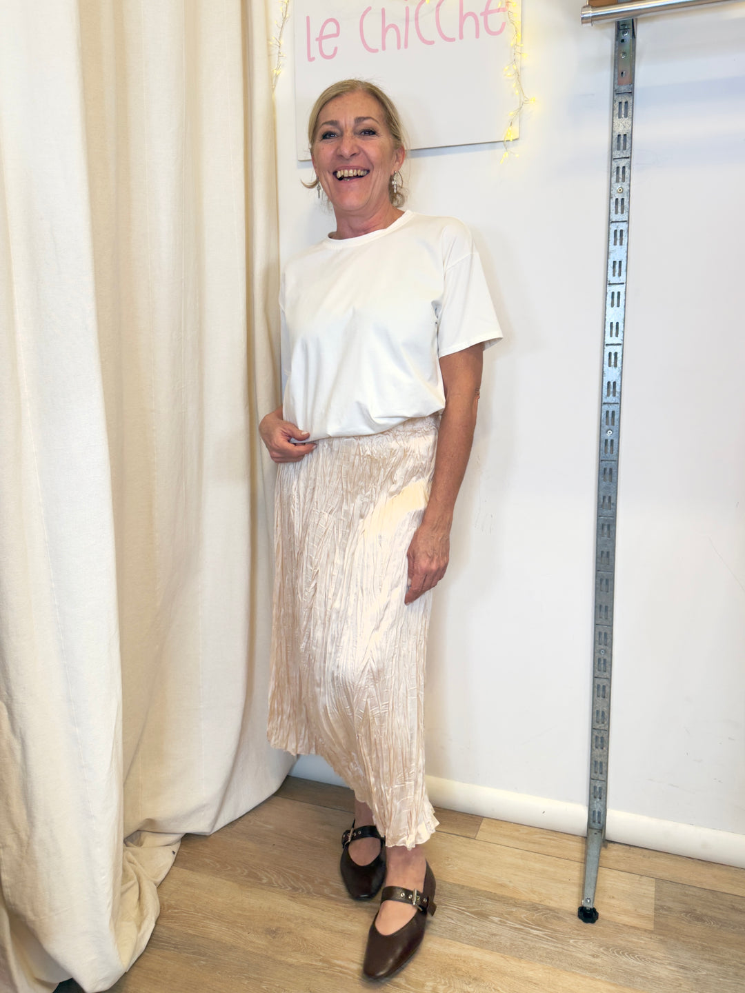 Gonna in raso plissè crumpled cod. 28187