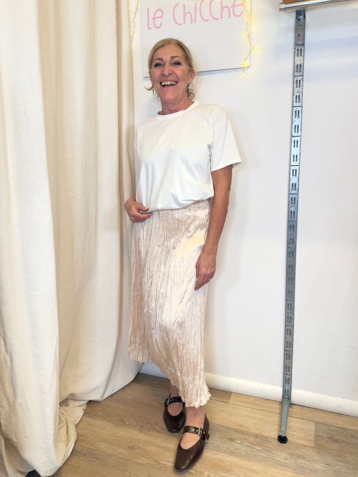 Gonna in raso plissè crumpled cod. 28187