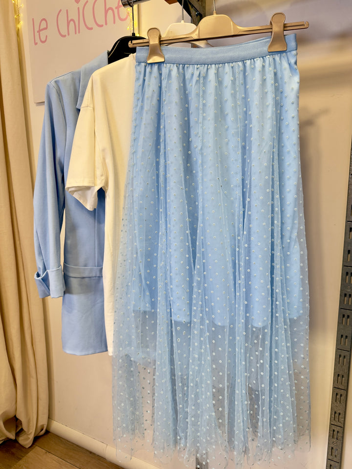 gonna in tulle a pois 5216g