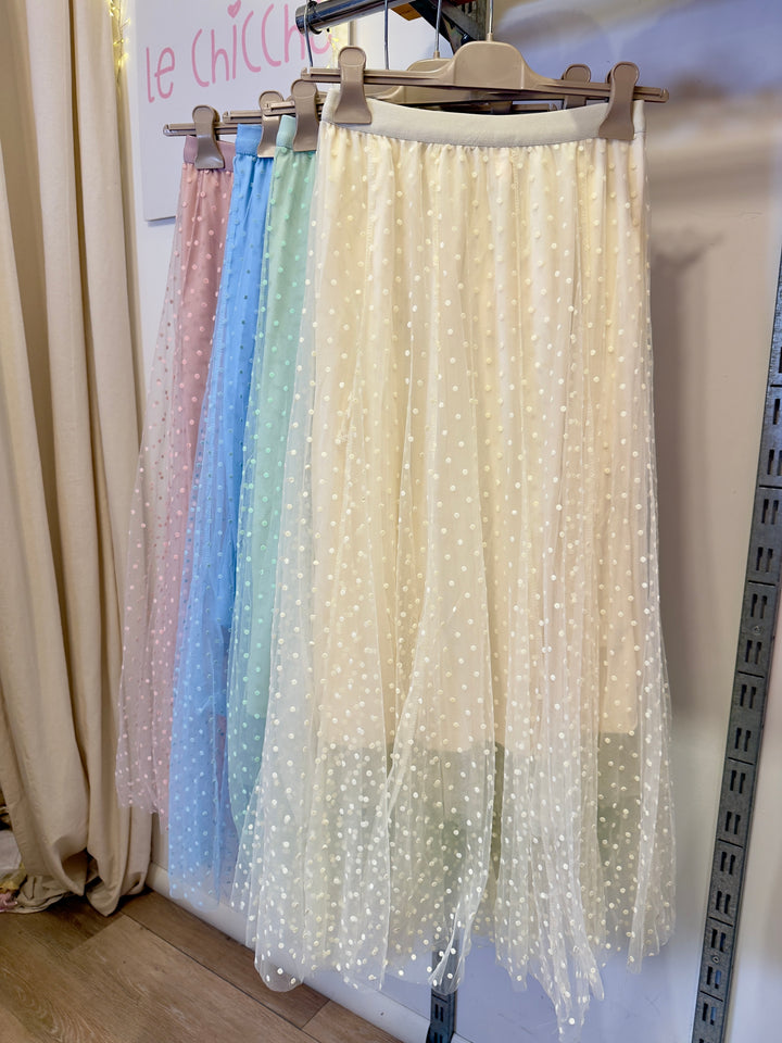 gonna in tulle a pois 5216g