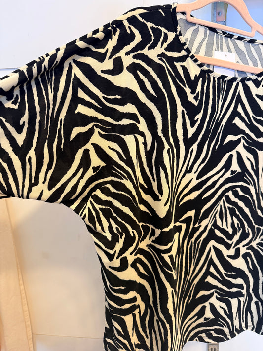 Saldi|Blusa over zebra