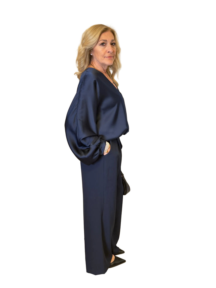 Pantaloni palazzo blu Elena 82885