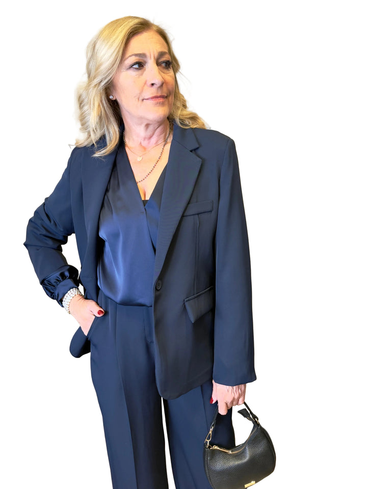 Pantaloni palazzo blu Elena 82885