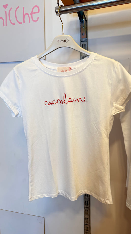 T-Shirt scritte varie ricamate