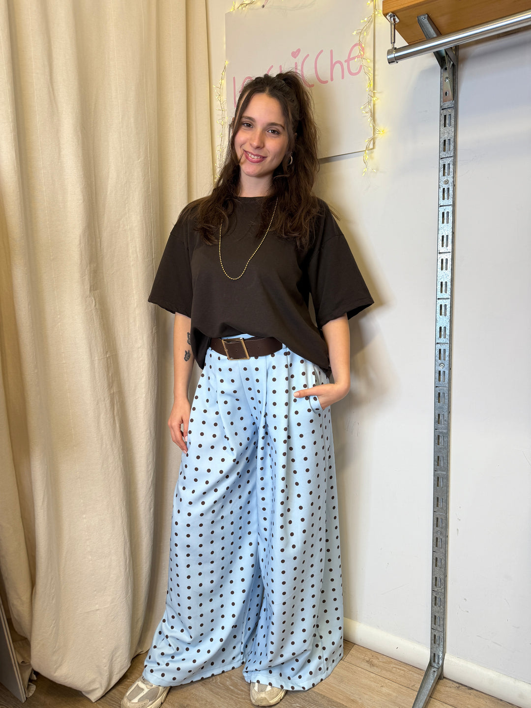 Pantalone palazzo a pois
