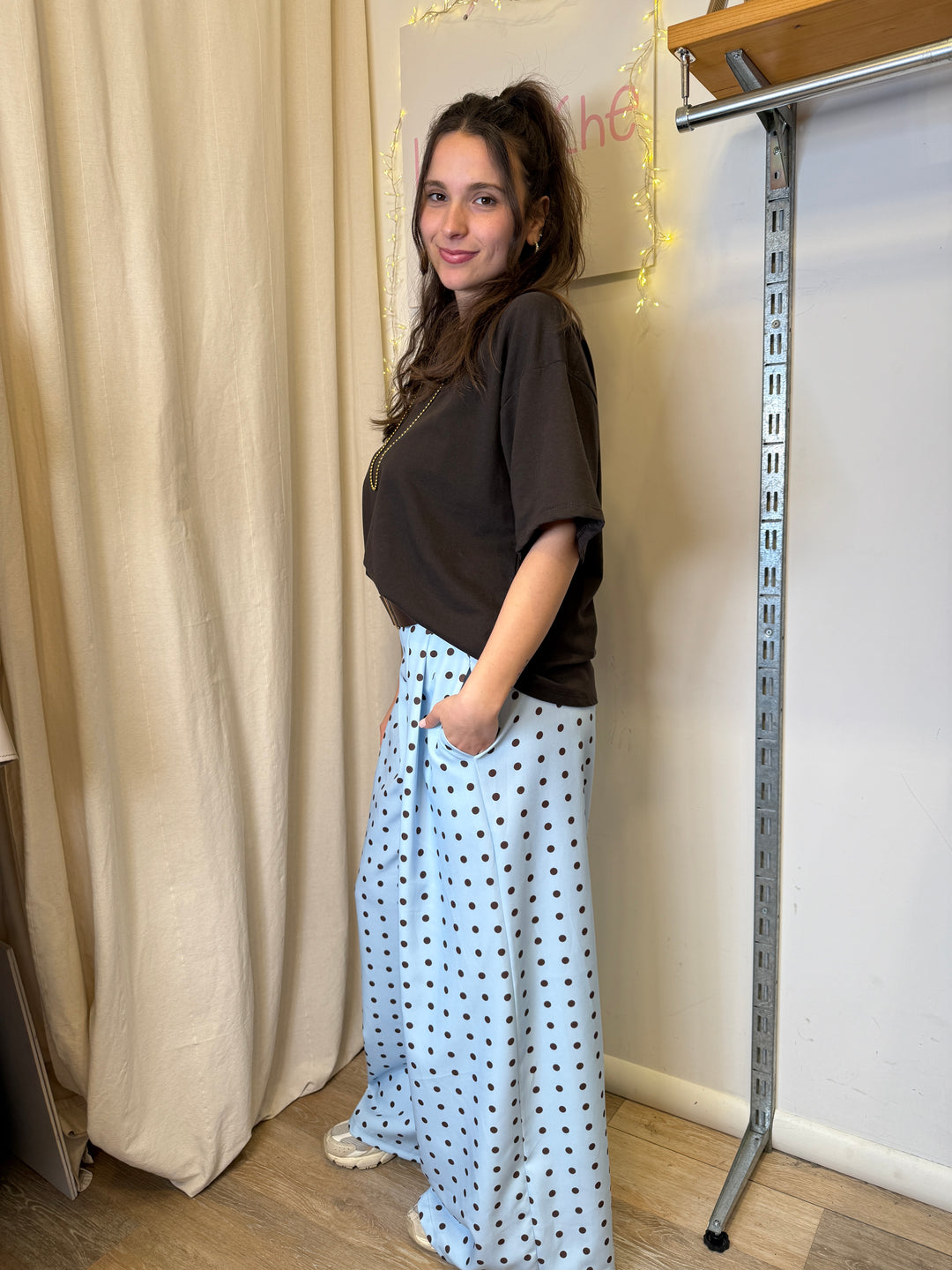 Pantalone palazzo a pois