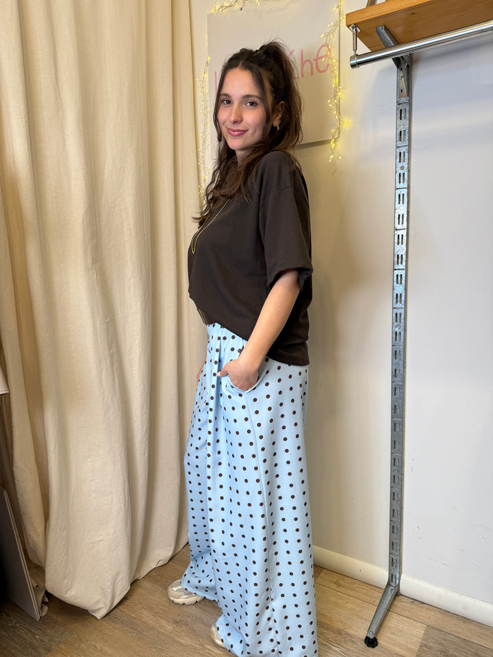 Pantalone palazzo a pois