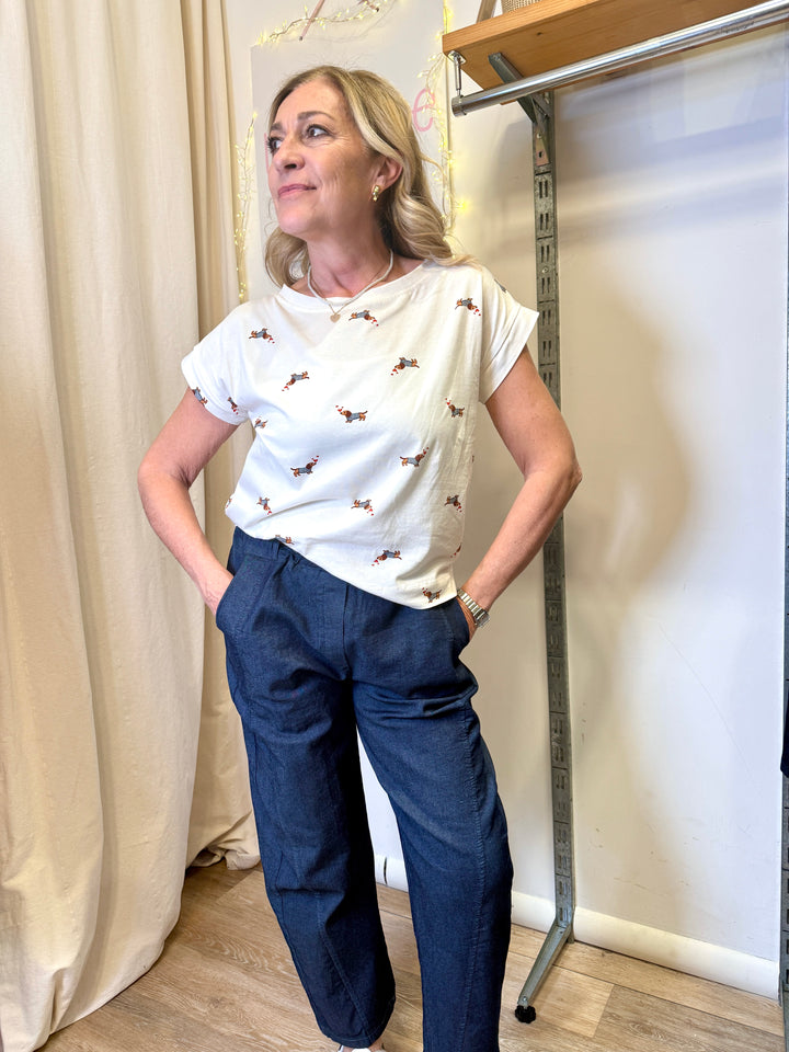 T-shirt bassotto e cuori