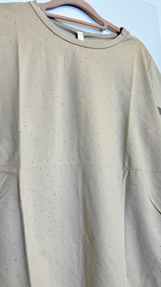 T-shirt microstrass beige in promo