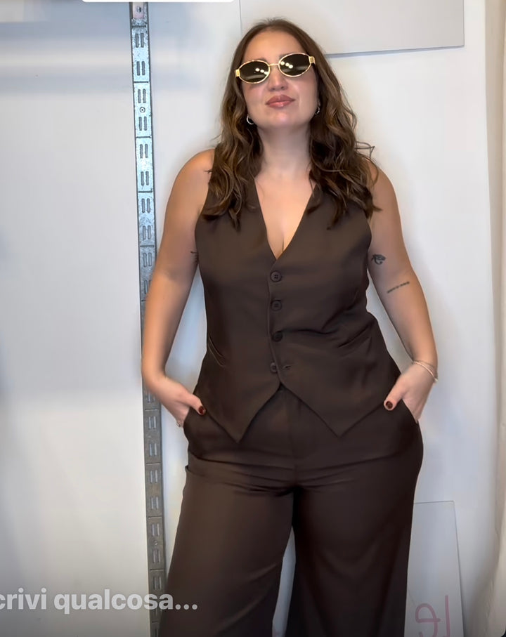 Completo Gilet Ilaria Marrone