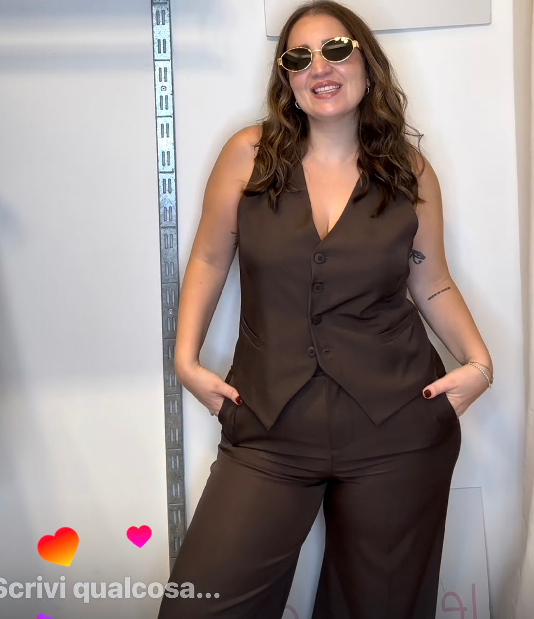 Completo Gilet Ilaria Marrone