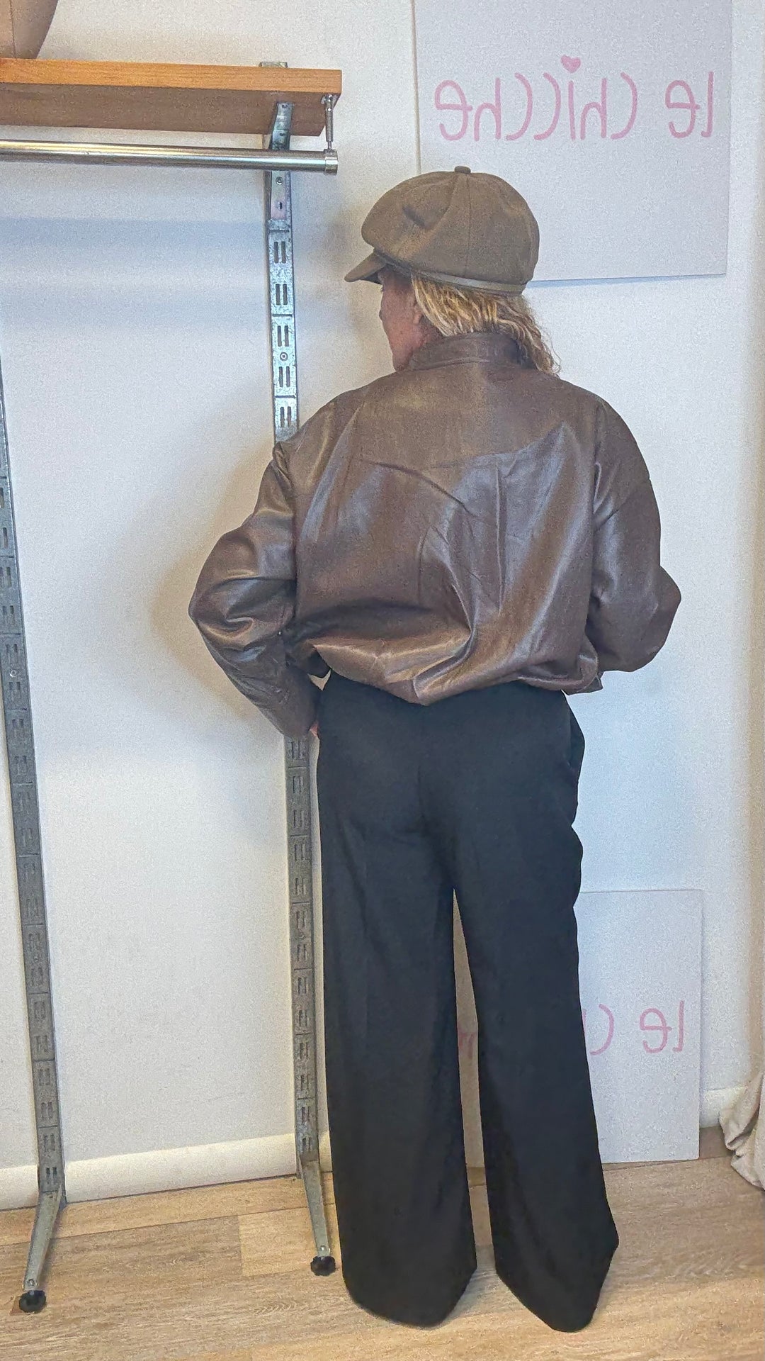 Bomber ecopelle marrone