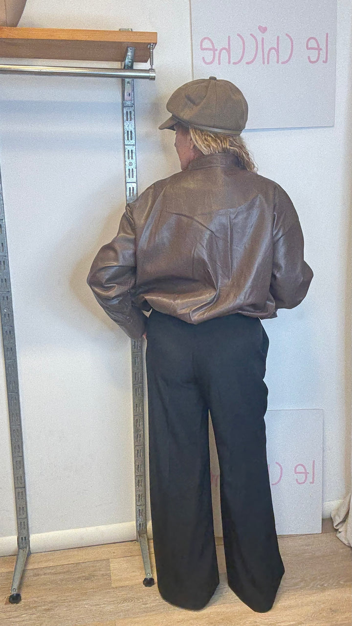 Bomber ecopelle marrone