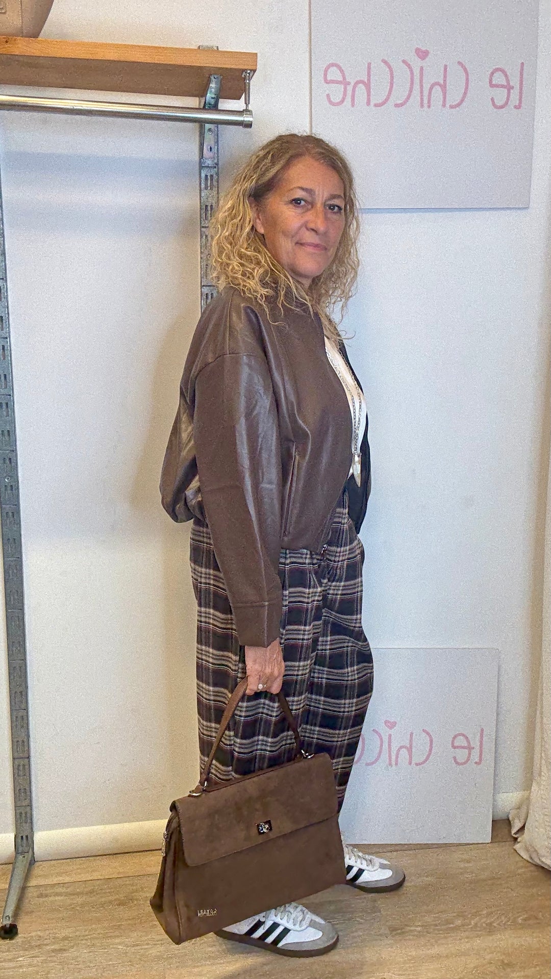 Bomber ecopelle marrone