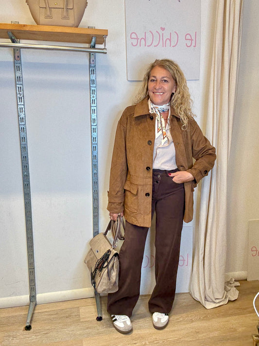 Collezione Bologna |Giacca in camoscio ecologico Priscilla