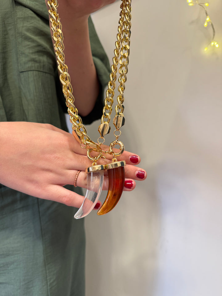 Collana girocollo corno