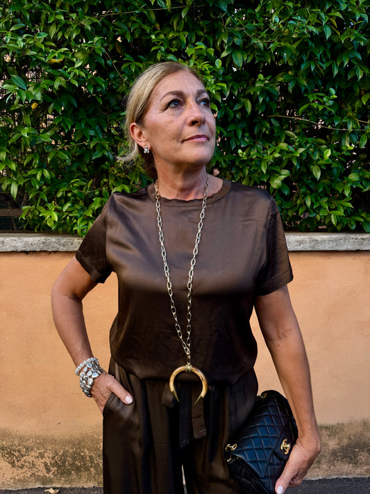 T-shirt in raso di viscosa
