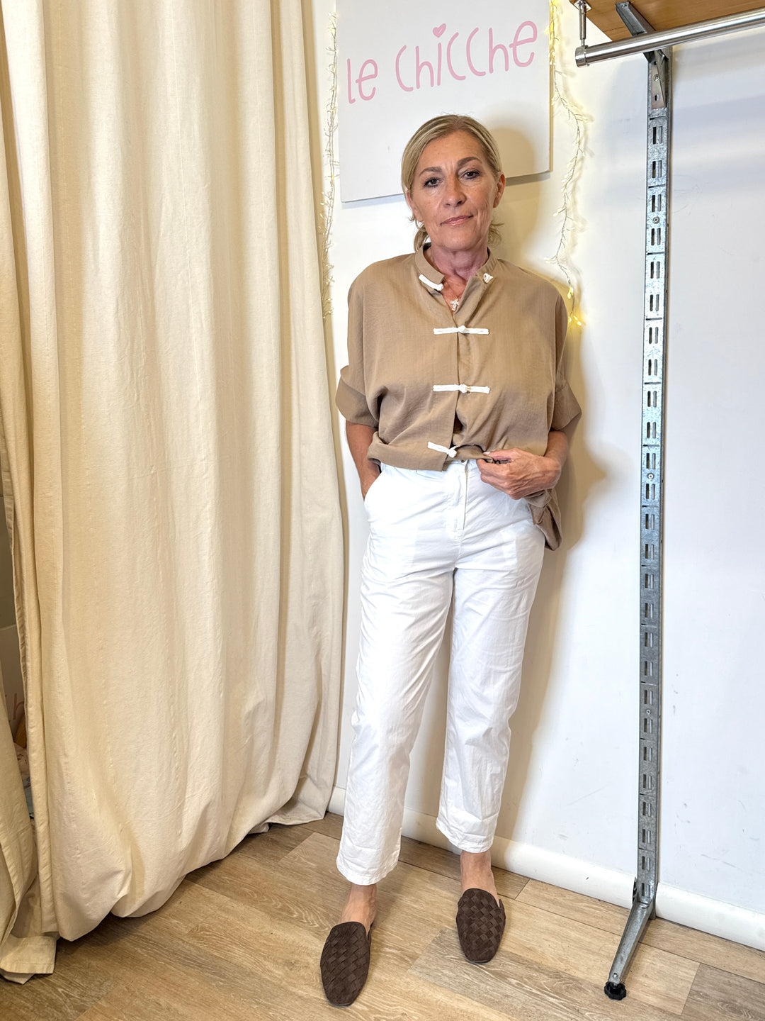 Pantaloni in cotone bianchi