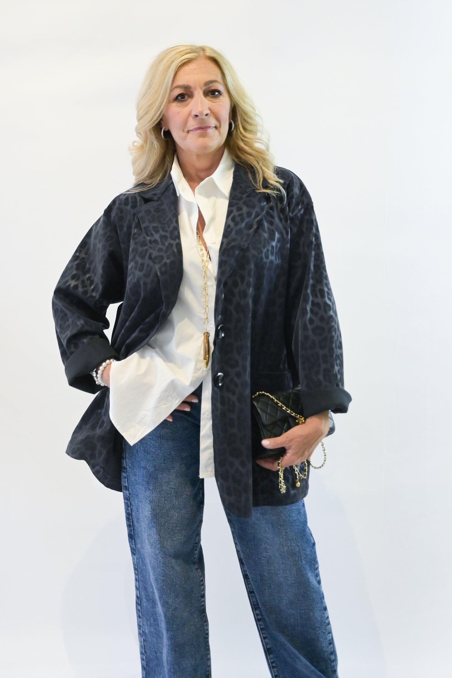 Giacca impermeabile animalier Curvy