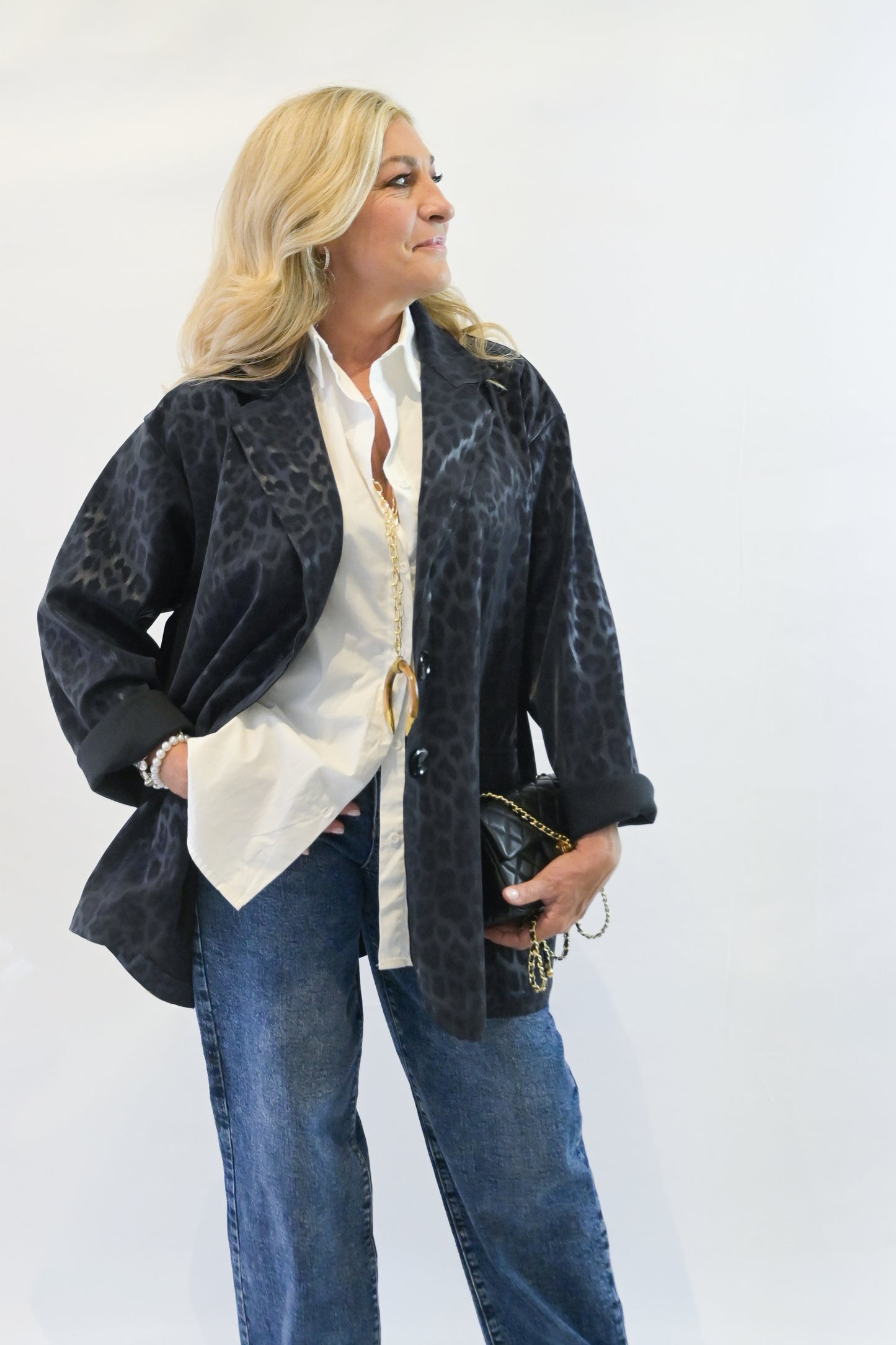 Giacca impermeabile animalier Curvy