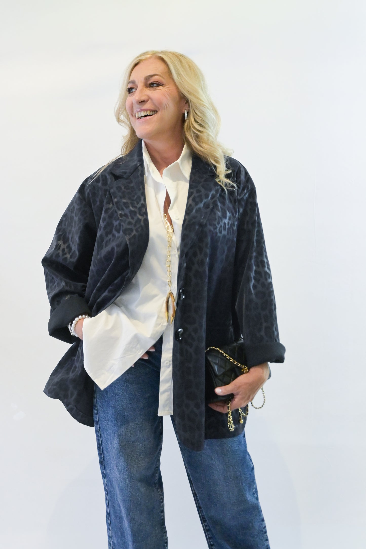 Giacca impermeabile animalier Curvy