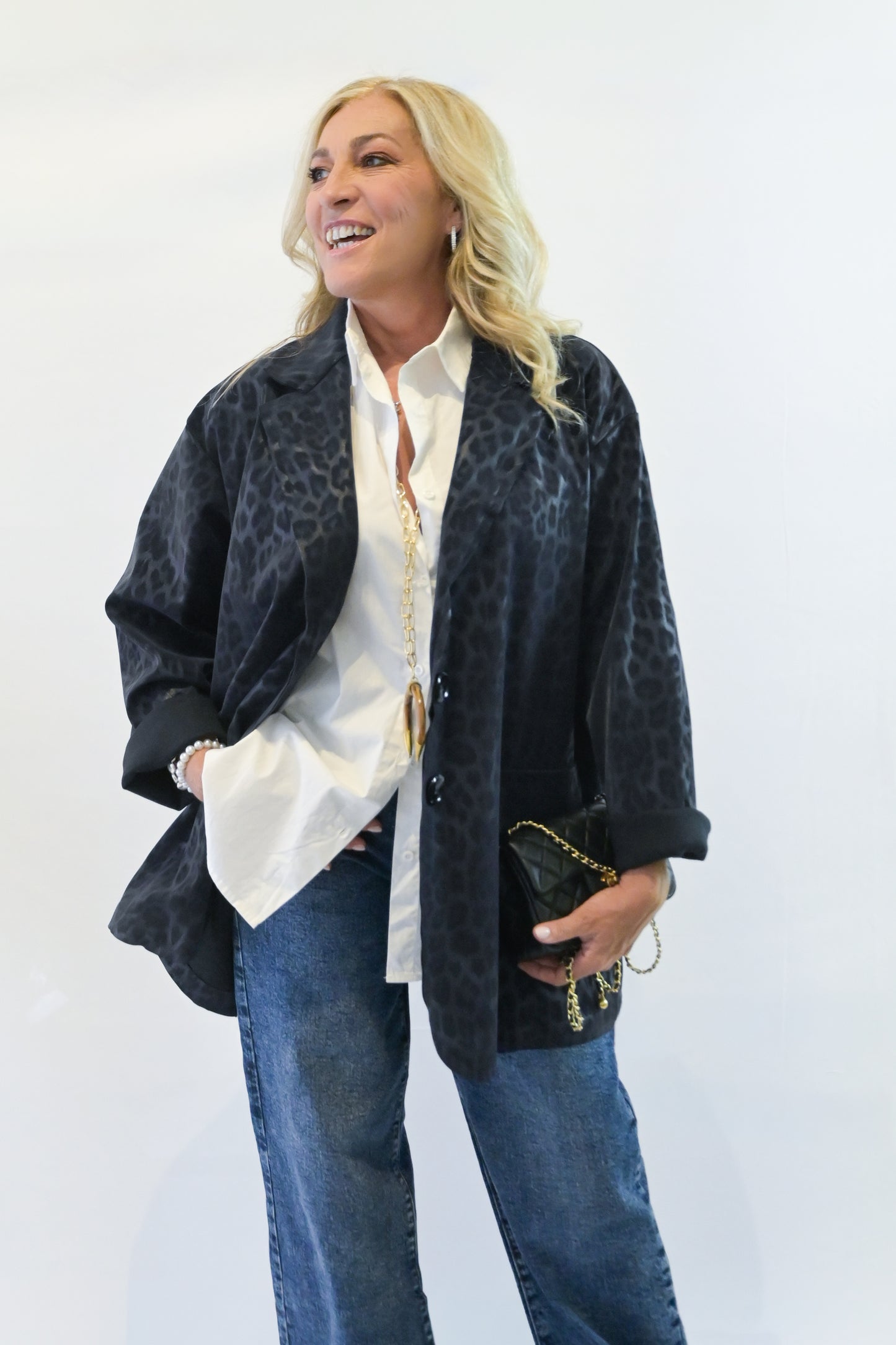 Giacca impermeabile animalier Curvy