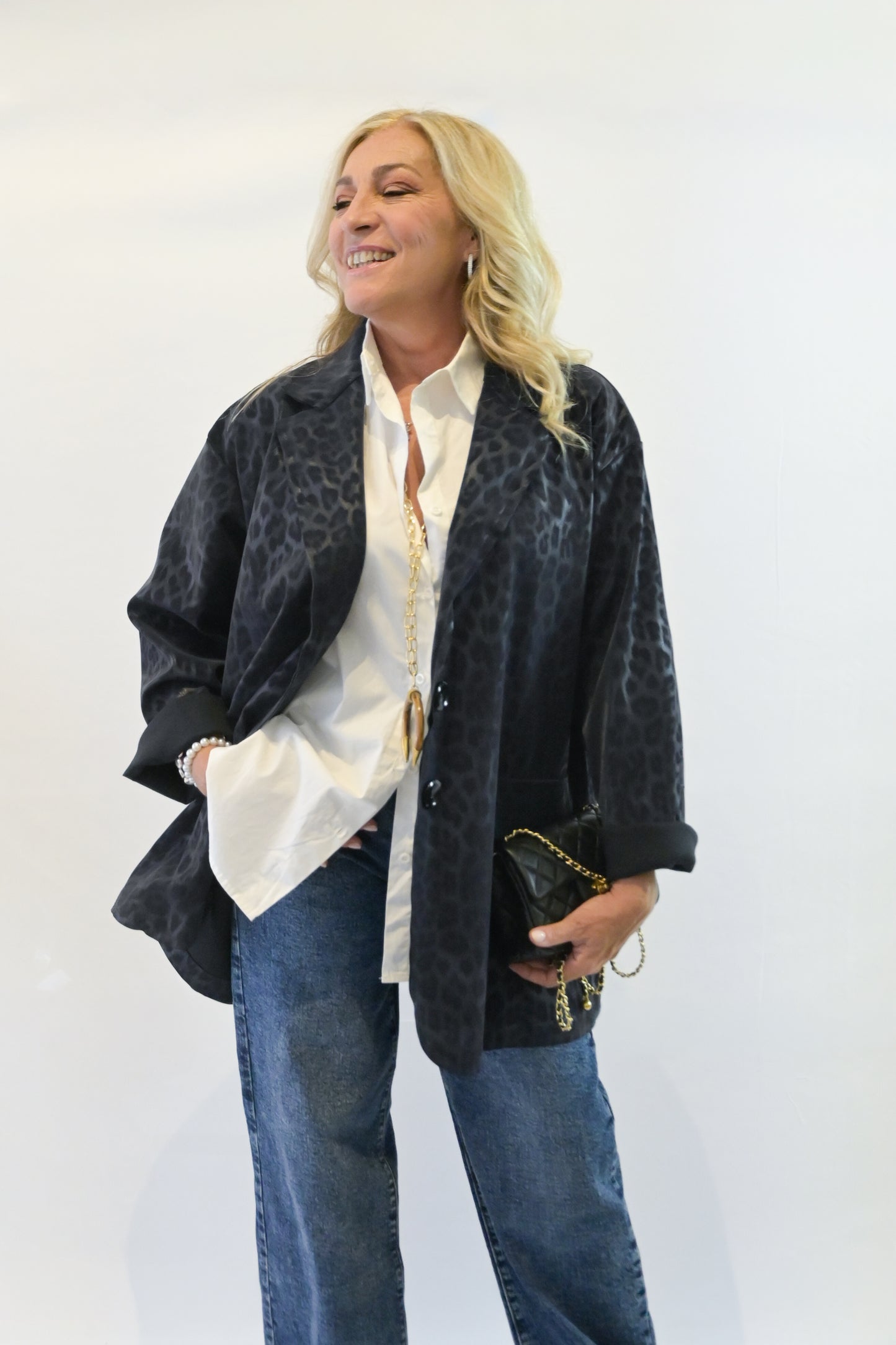 Giacca impermeabile animalier Curvy