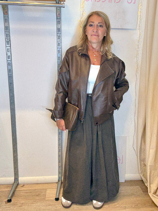 Pantaloni palazzo velluto millerighe