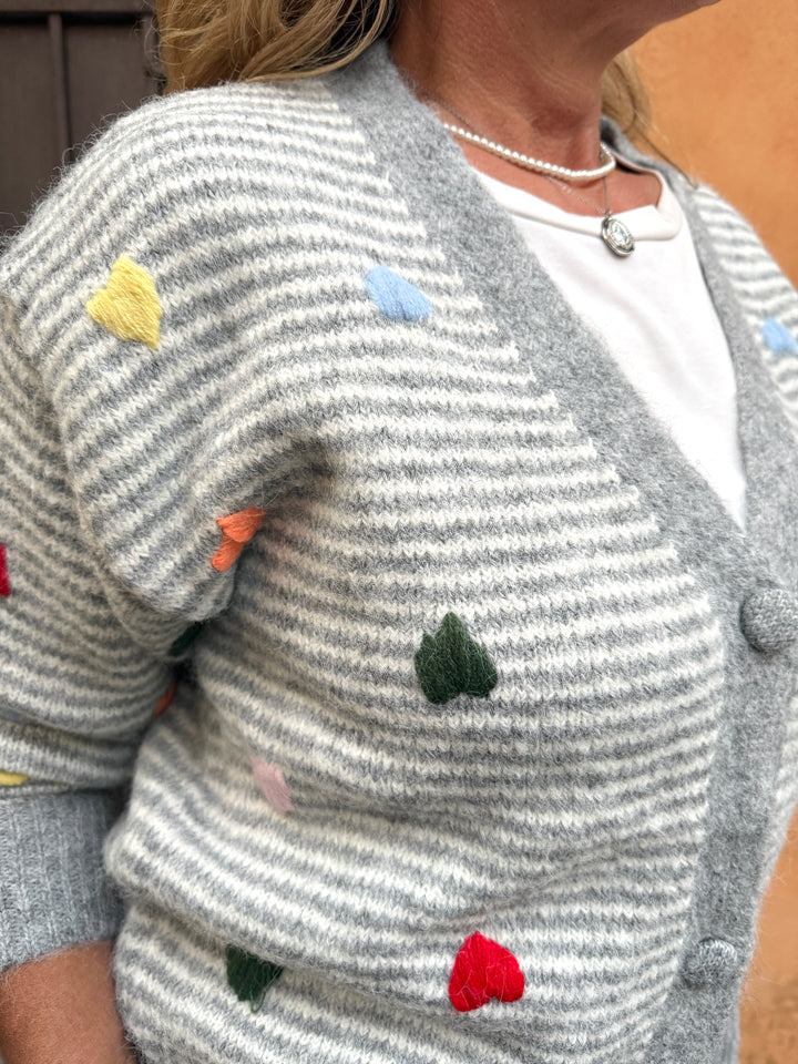 Luxury| Cardigan righe e cuori Milena cod. 7K13