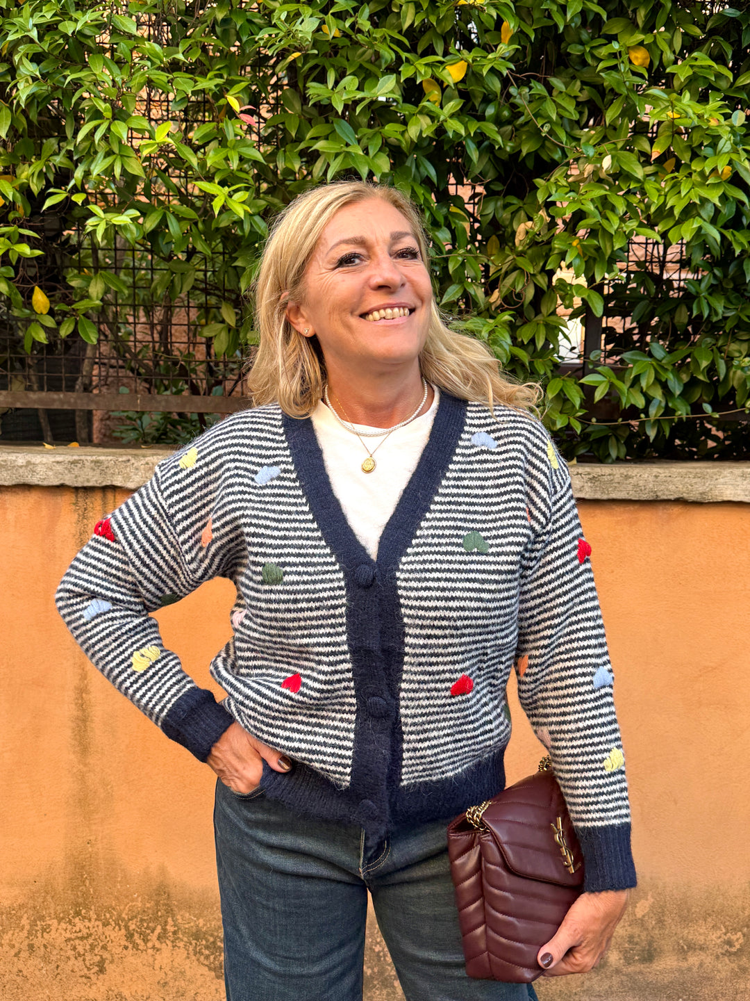 Luxury| Cardigan righe e cuori Milena cod. 7K13
