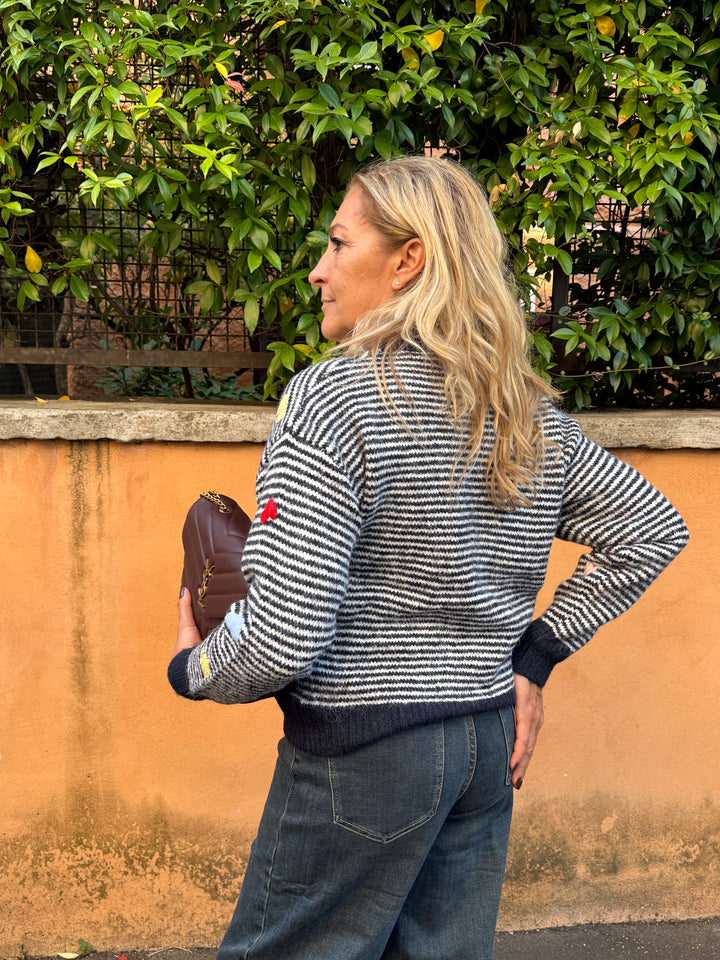 Luxury| Cardigan righe e cuori Milena cod. 7K13